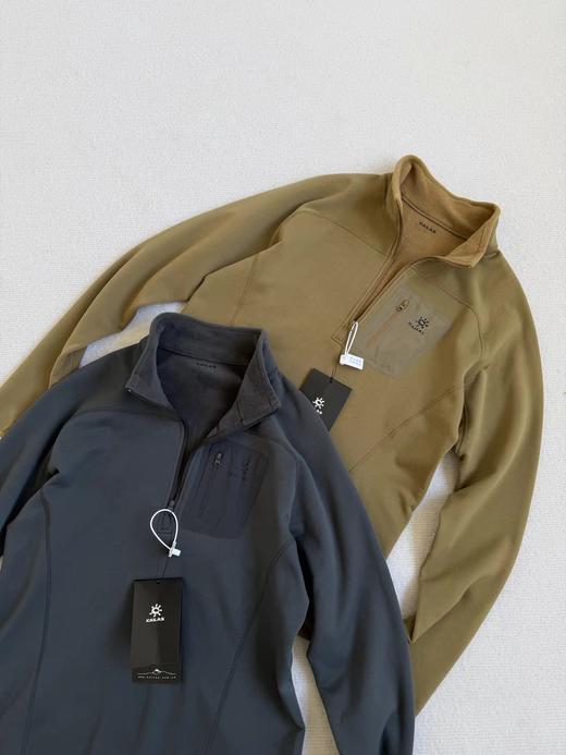 D122132新款2025秋冬半拉链加绒情侣款卫衣打底衫 商品图2