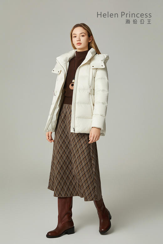 气质收腰连帽羽绒服 商品图3