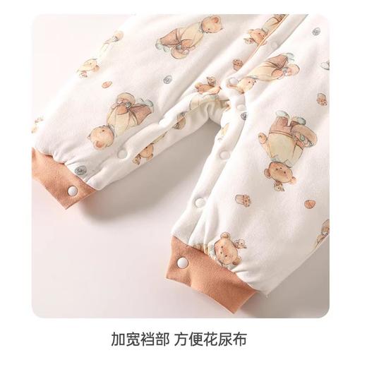 婴儿夹棉连体衣秋冬季女宝宝加棉爬爬服新生儿衣服a类薄棉哈衣 商品图3