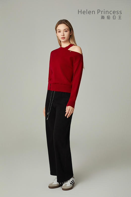 慵懒风露肩针织上衣 商品图3