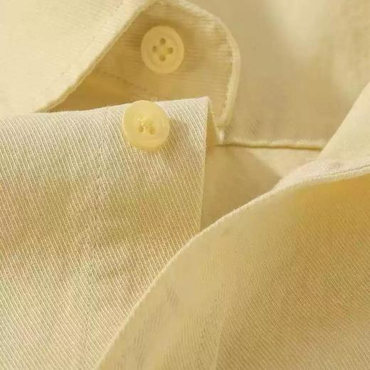 丁摩 100%纯棉【糖果色显白】紫色秋冬季衬衫女中长款休闲显瘦长袖衬衣女外穿5ZF-90180 商品图4