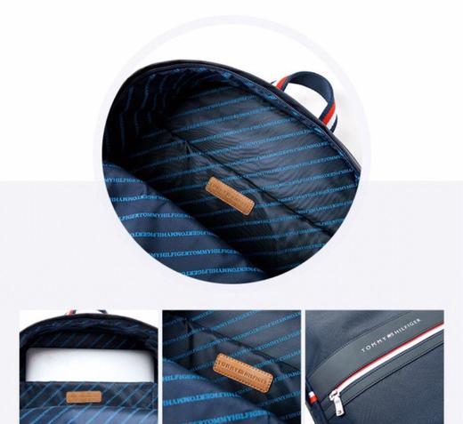 阿汤 商务休闲防泼水尼龙织物配环保PU男士双肩包 T-1237 商品图5