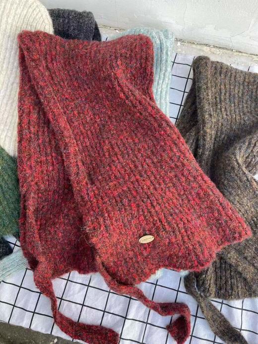 D122112韩系ins针织帽子围脖一体女冬季新款百搭保暖显脸小巴拉克拉法帽 商品图4