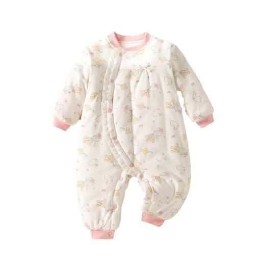 婴儿夹棉连体衣秋冬季女宝宝加棉爬爬服新生儿衣服a类薄棉哈衣 商品图4