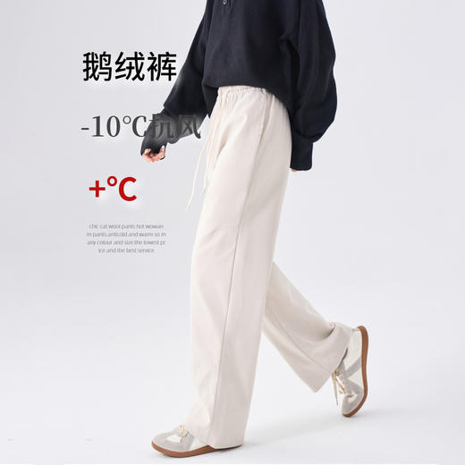 丁摩 【鹅绒阔腿裤】冬女装新保暖加厚宽松防风窄版直筒阔腿羽绒裤子5ZF-12227 商品图0