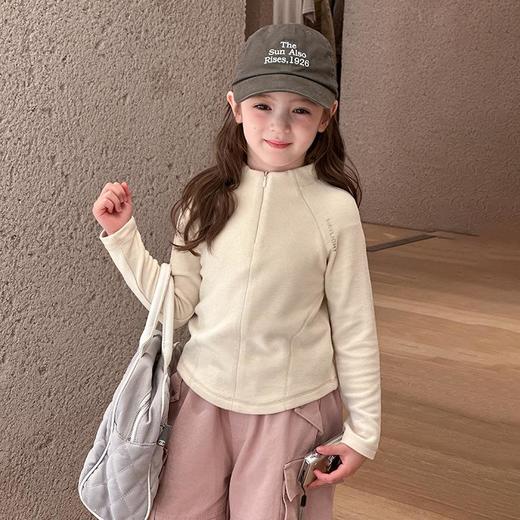 艾摩贝贝女童秋季校园内搭卫衣糯米空气层发热修身立领运动外套 商品图2