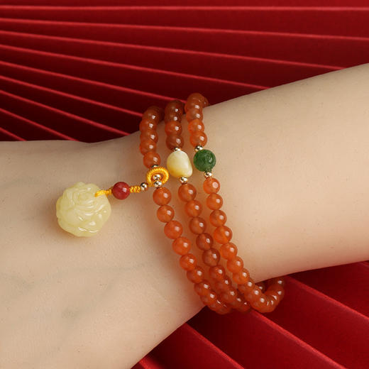 丁摩 【新年纳福】南红手串女东海水晶玛瑙翡翠玉石项链小米珠绿松蜜蜡手链5ZF-2342 商品图3