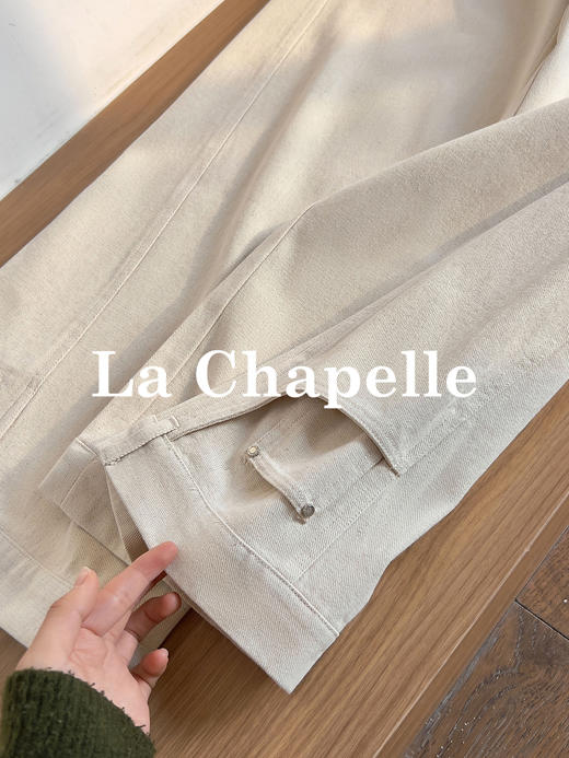 会员福利【亚麻+棉】拉夏贝尔/La Chapelle慵懒风宽松舒适设计感休闲裤修饰腿型版型正长裤 商品图9
