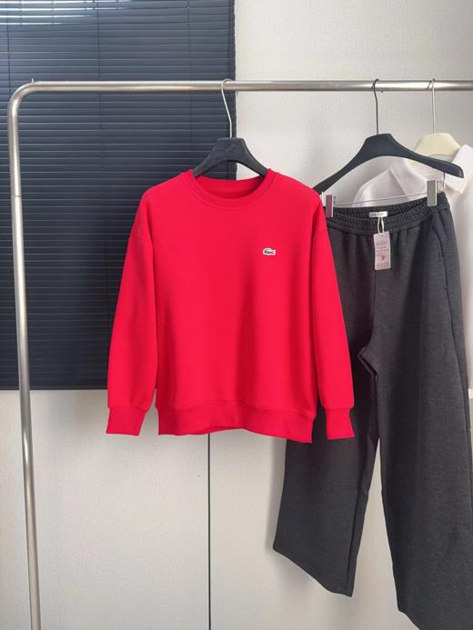 D122103新年战袍来啦！冬季一体绒情侣款红色圆领加厚卫衣 商品图0