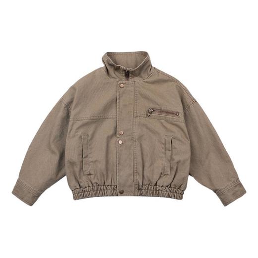 艾摩贝贝女童韩版帅气工装机车夹克上衣儿童品质水洗棉短款外套 商品图4