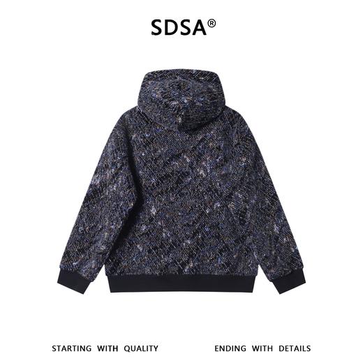 WT354SDSA男士秋冬新款痞帅男装简约绒毛撞色拉链立领连帽卫衣百搭时尚 商品图5