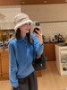 二店y 【JS3699167 】显白蓝+设计感前后两穿~ cos风冬季牛角扣翻领小众羊毛毛衣 商品缩略图1