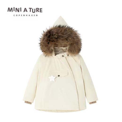 丹麦MINI A TURE童装25冬新男女小童防水保暖毛领精灵帽夹克外套 商品图6
