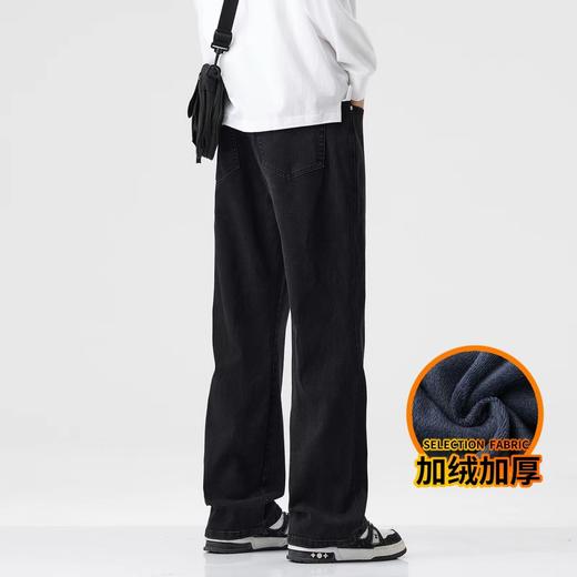 D122106冬季十字架加绒宽松时尚休闲牛仔裤男女同款 商品图1