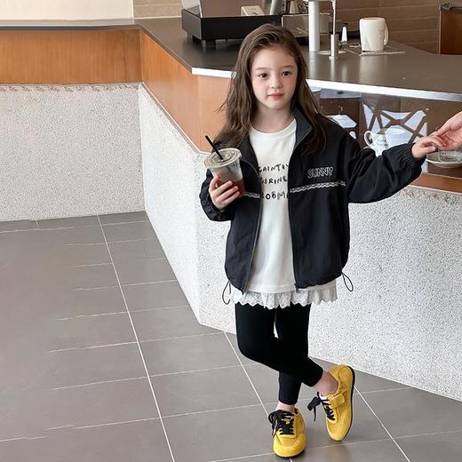 艾摩贝贝2025秋新品女童韩版宽松气质甜美蕾丝边拼接宽松外套上衣 商品图0