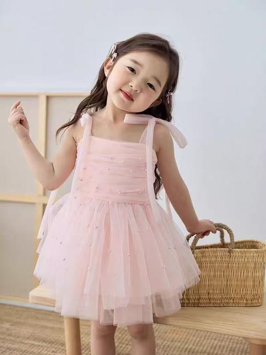 【非质量问题不退换】吊带珍珠网纱裙 商品图1