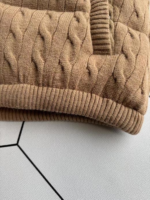 D122149老钱风织针拼接羊毛蓬松连帽羽绒服 商品图14