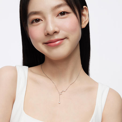 KADER卡蒂罗 满天星项链 S925银/足银999镶嵌宝石链女款ins风学生轻奢设计感锁骨链 项链 女款 送礼 礼盒款 商品图2