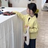艾摩贝贝女童温柔慵懒风毛衣设计感不对称纽扣针织开衫外套上衣 商品缩略图0