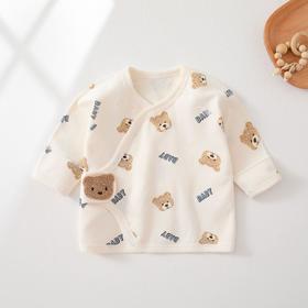 婴儿半背衣纯棉a类男女宝宝上衣新生儿春秋和尚服外出魔术贴衣服