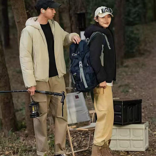 【4116】情侣款轻量秋冬休闲连帽简约棉服！两面穿设计！！ 商品图0