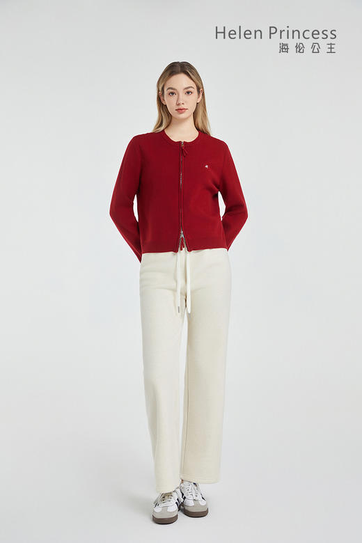 双拉链圆领宽松上衣 商品图0