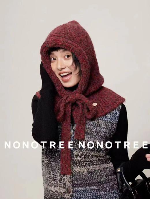 D122112韩系ins针织帽子围脖一体女冬季新款百搭保暖显脸小巴拉克拉法帽 商品图1