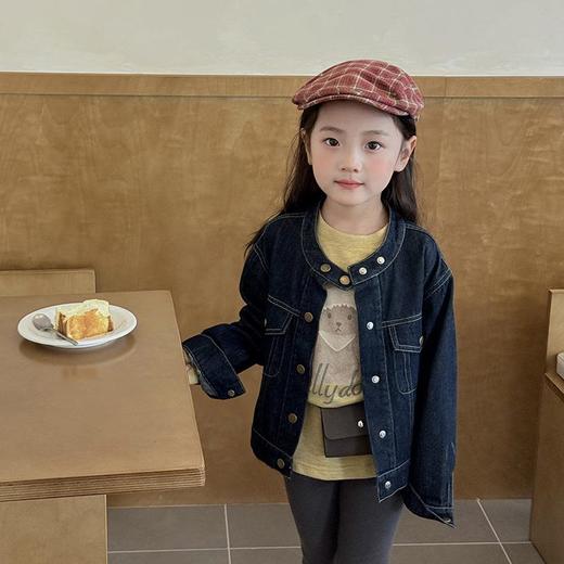艾摩贝贝2025秋季新款儿童韩版洋气休闲帅气立领牛仔夹克外套上衣 商品图2