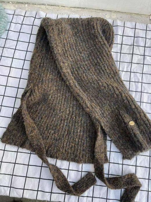 D122112韩系ins针织帽子围脖一体女冬季新款百搭保暖显脸小巴拉克拉法帽 商品图7