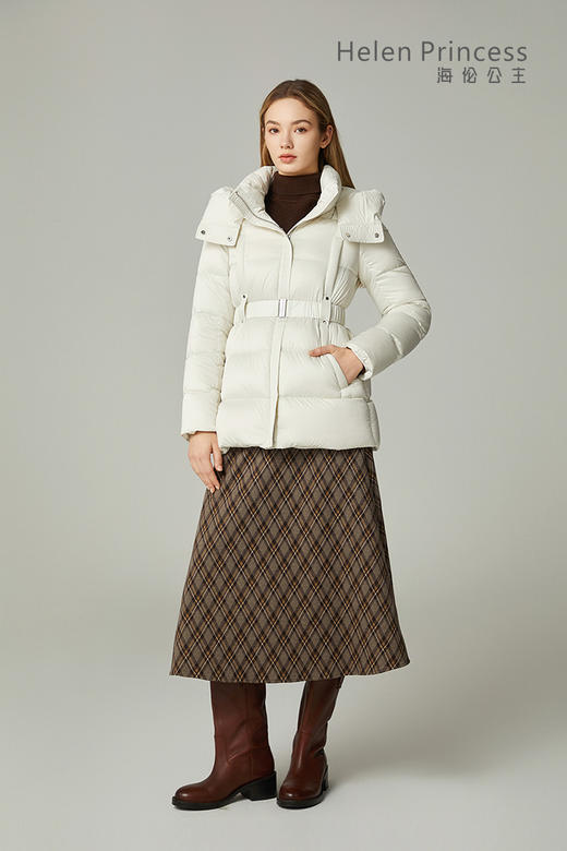 气质收腰连帽羽绒服 商品图2