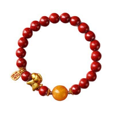 丁摩 马年本命年手链女招财纳福属马朱砂手串串珠饰品女士礼物5ZF-12222 商品图4