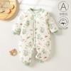 婴儿夹棉连体衣秋冬季女宝宝加棉爬爬服新生儿衣服a类薄棉哈衣 商品缩略图0