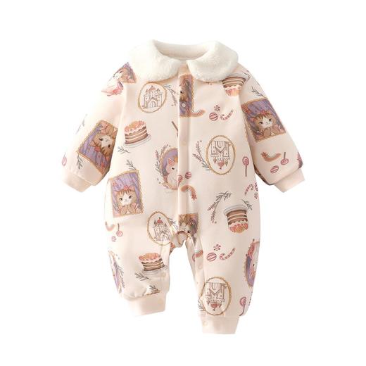 冬季婴幼儿女宝连体衣夹棉加厚休闲风公主80克夹棉连体衣 商品图4