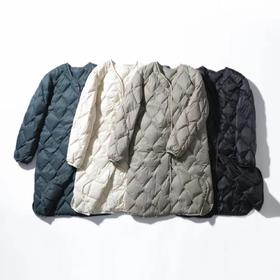 丁摩 U家新款女装90白鸭绒轻薄羽绒服中长款高级轻型圆领秋冬羽绒内胆5ZF-268