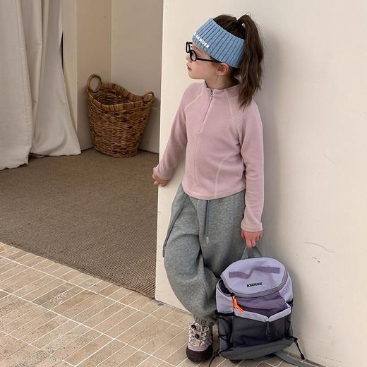 艾摩贝贝女童秋季校园内搭卫衣糯米空气层发热修身立领运动外套 商品图1