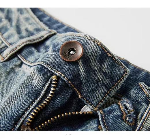 D122107冬季新款加绒腰口抽绳设计宽松时尚休闲牛仔裤 商品图5