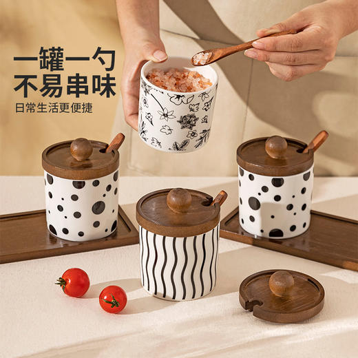 摩登主妇调料罐套装组合陶瓷盐罐厨房家用辣椒猪油罐子调味料瓶罐 商品图3