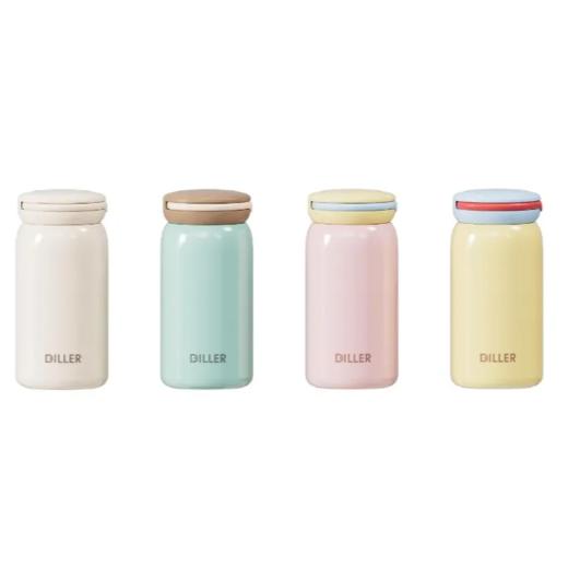 【超市】迪乐贝尔自然色系保温杯280ML 白/黄/粉/绿（颜色备注） 商品图0