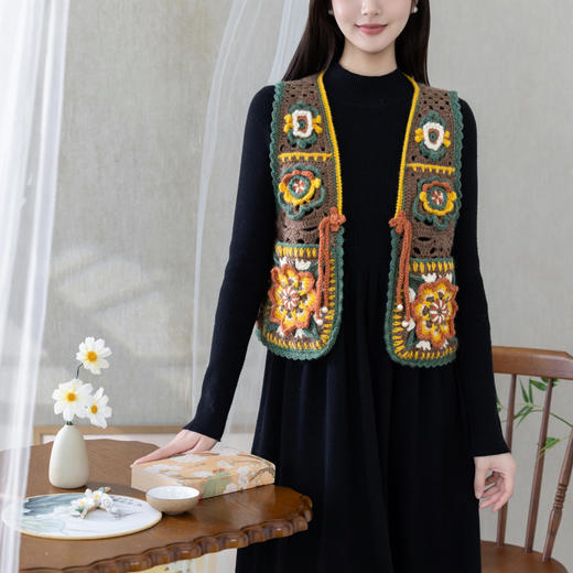 苏苏姐家云锦马甲手工diy钩针自制上衣粗羊毛线编织毛线团材料包 商品图1