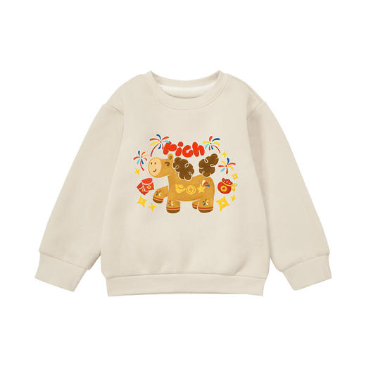 59.9 任选2件 马年儿童拜年服女童冬季加绒卫衣女宝新年上衣女孩红色过年童套装 商品图8