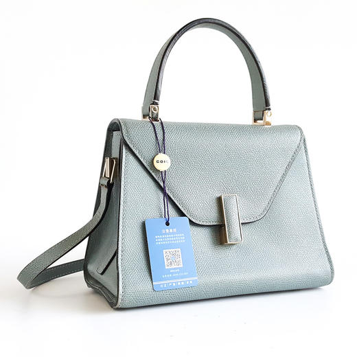 【95新】VALEXTRA万莱斯特Iside系列迷你雾霾蓝mini Iside手提单肩包女士 151225NJS08 商品图2