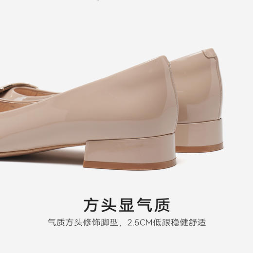星期六26春新款简约方扣粗跟单鞋SSE1111231 商品图11