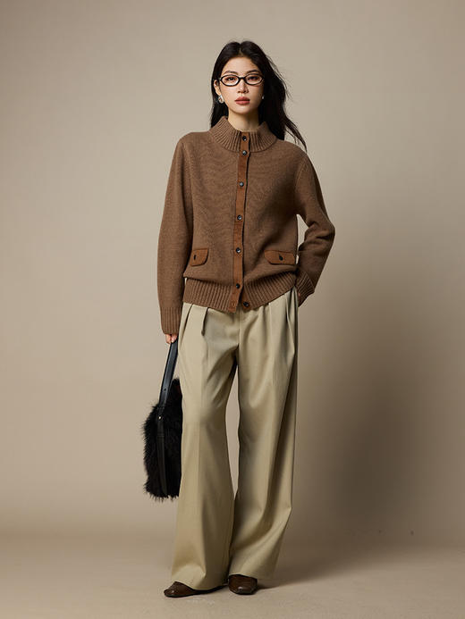 【轻柔软糯❗️光滑细腻】美拉德粗纺100羊毛毛衣女秋冬外套2025新款早秋女装韩系针织开衫。jb 商品图3