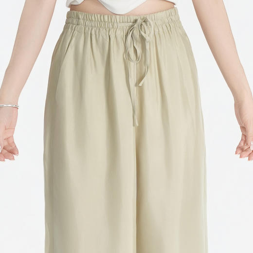 谜底休闲裤长裤2026年春季新品飘逸优雅铜氨丝阔腿裤女265MK5002 商品图3