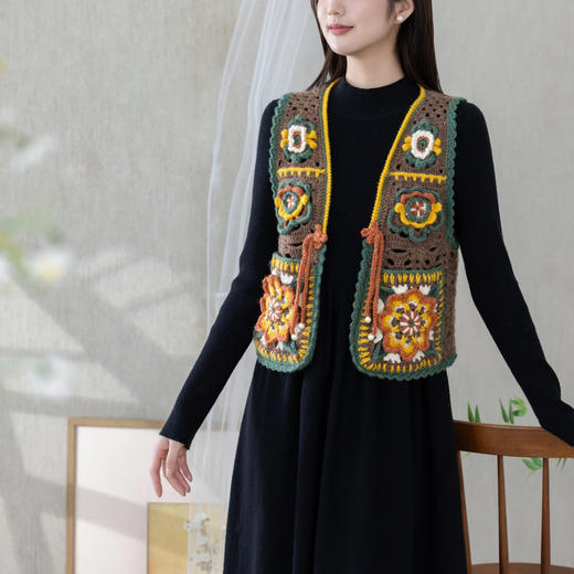 苏苏姐家云锦马甲手工diy钩针自制上衣粗羊毛线编织毛线团材料包 商品图3