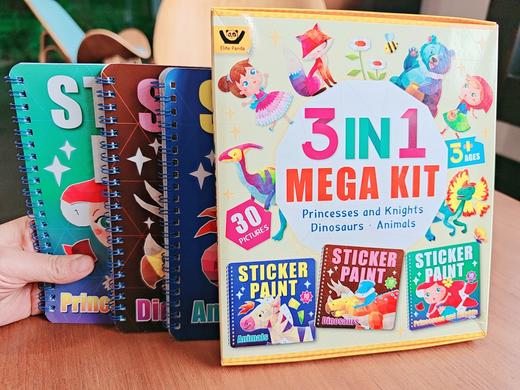 【单套】3 IN 1  英文创意拼图贴纸 （全3册） 商品图1