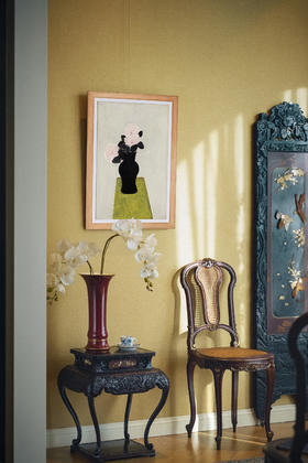 独角鹿西洋古董2018年中国台湾耿画廊授权制作出品著名旅法艺术家常玉签名创作限量版画作品《黑瓶与菊花》