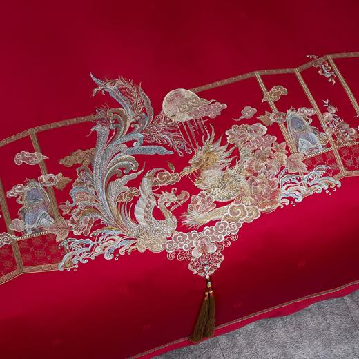 恐龙家纺XX 【祥瑞频开】60S全棉缎纹婚庆六件套（线下专柜款） 商品图1