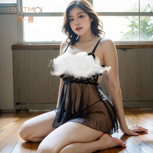 【透视睡裙】霏慕钢托露胸透视纱睡裙7753 商品图5