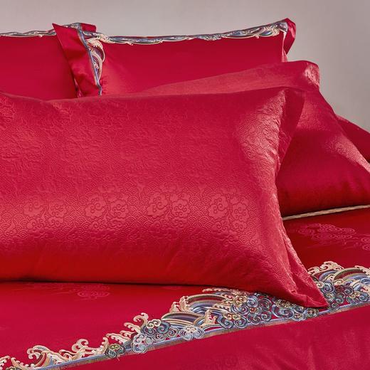 恐龙家纺XX 【锦绣良辰】涤棉染色+绣花婚庆八件套（线下专柜款） 商品图4